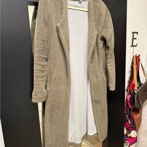 Astars Gray and Brown Open Front Cardigan